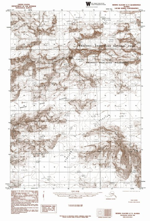 AK-BERING GLACIER C7: Authoritative US Topos 1985