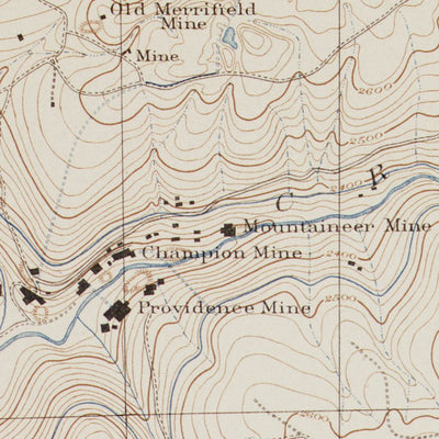 CA-NEVADA CITY: Authoritative US Topos Historic 1895