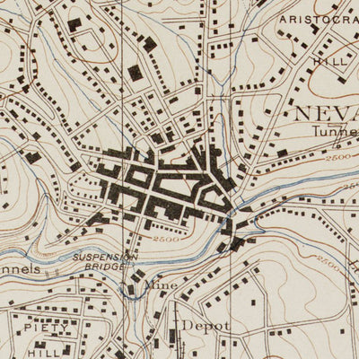 CA-NEVADA CITY: Authoritative US Topos Historic 1895