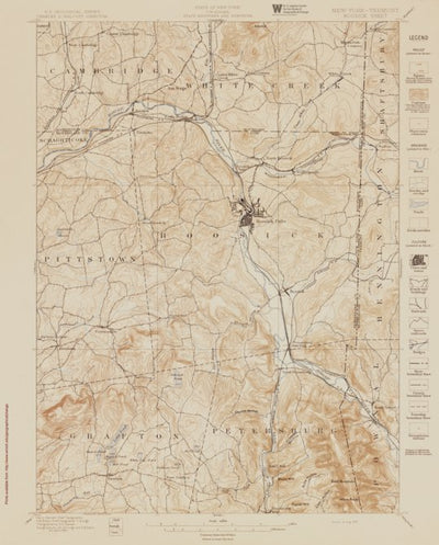 NY-VT-HOOSICK: Authoritative US Topos Historic 1897