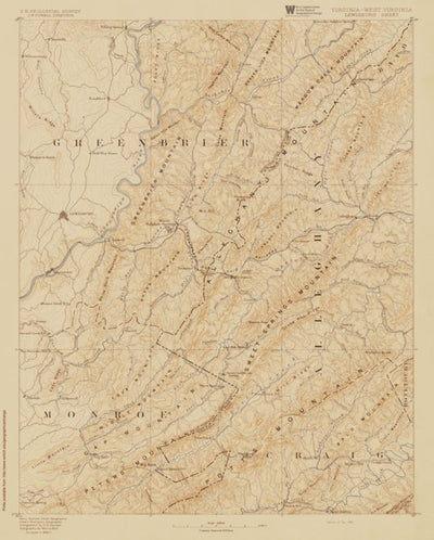 VA-WV-LEWISBURG: Authoritative US Topos Historic 1891