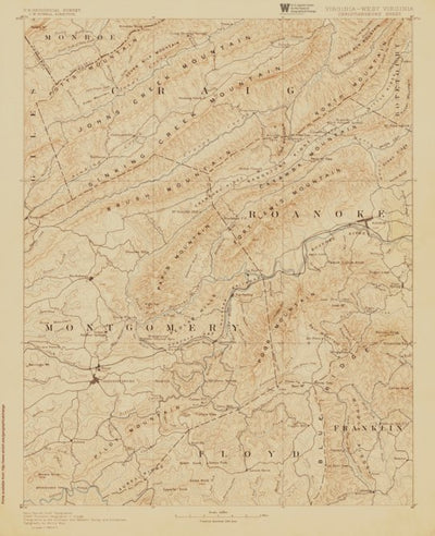 VA-WV-CHRISTIANSBURG: Authoritative US Topos Historic 1892
