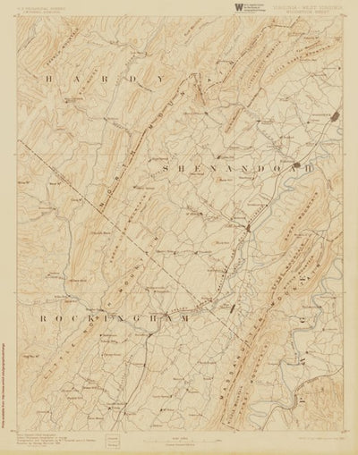 VA-WV-WOODSTOCK: Authoritative US Topos Historic 1892