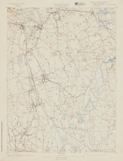 MA-ABINGTON: Authoritative US Topos Historic 1893