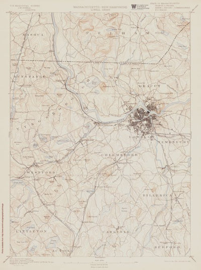 MA-NH-LOWELL: Authoritative US Topos Historic 1893