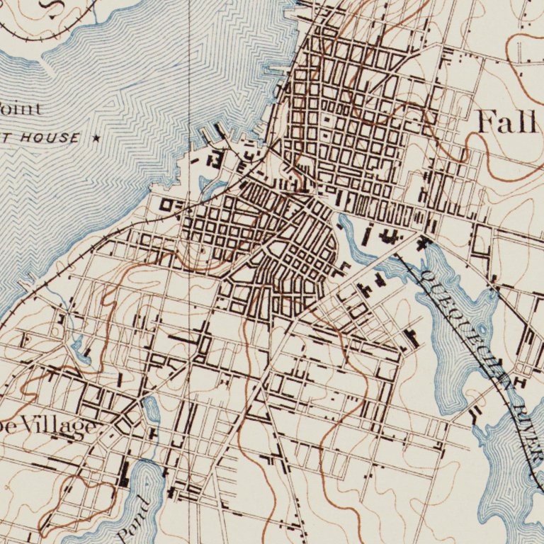 Fall River R I MA-RI-FALL RIVER: Authoritative US Topos Historic 1893 Map by Western ...