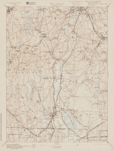 MA-CT-RI-WEBSTER: Authoritative US Topos Historic 1892