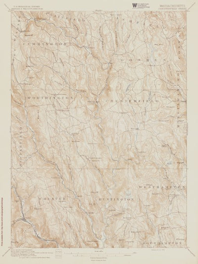 MA-CHESTERFIELD: Authoritative US Topos Historic 1895