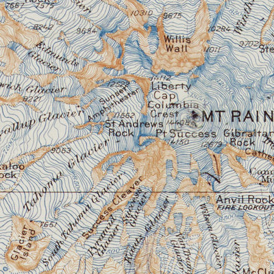 WA-MT RAINIER: Authoritative US Topos Historic 1928