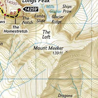 1302 Colorado 14ers North Map 01
