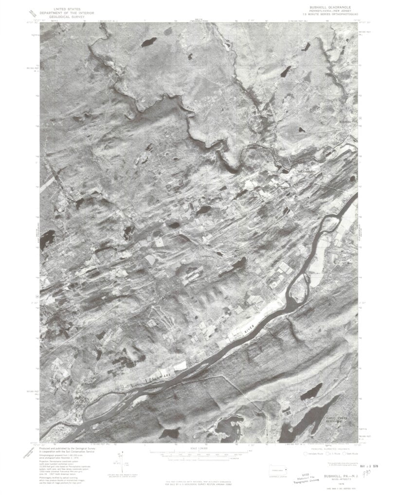 Bushkill, PA-NJ (1976, 24000-Scale) Map by United States Geological ...