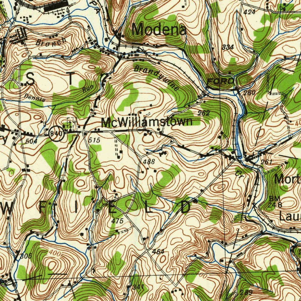 Coatesville, PA-DE (1943, 62500-Scale) Map by United States Geological ...