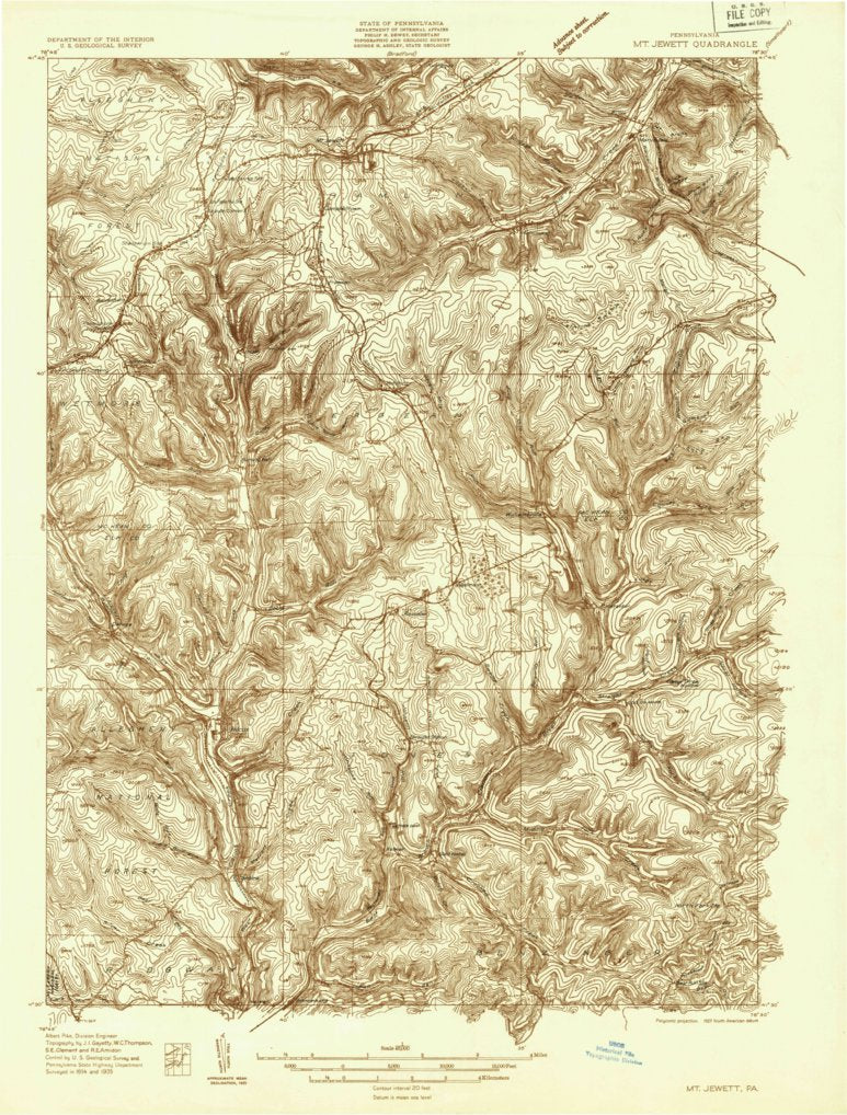 Mount Jewett, PA (1935, 48000Scale) Map by United States Geological