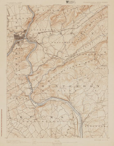 PA-NJ-EASTON: Authoritative US Topos Historic 1891