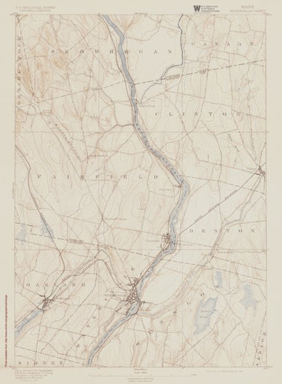 ME-WATERVILLE: Authoritative US Topos Historic 1892