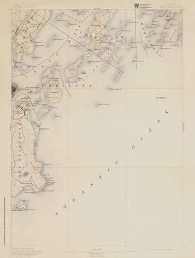 ME-CASCO BAY: Authoritative US Topos Historic 1893