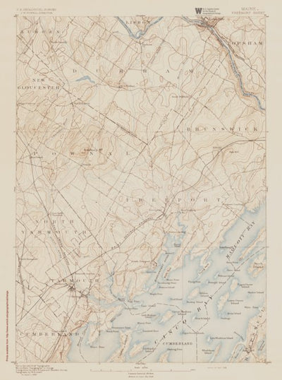 ME-FREEPORT: Authoritative US Topos Historic 1892