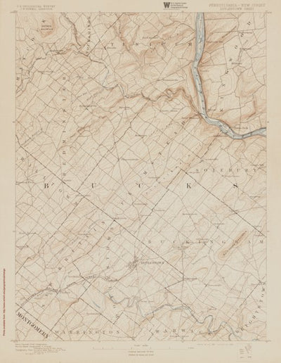 PA-NJ-DOYLESTOWN: Authoritative US Topos Historic 1891