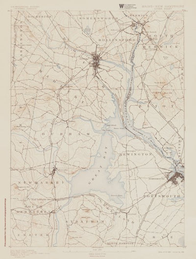 ME-NH DOVER: Authoritative US Topos Historic 1893