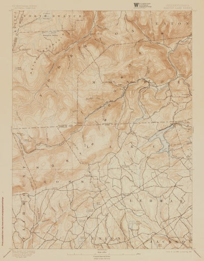 PA-HARVEY LAKE: Authoritative US Topos Historic 1893