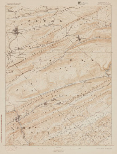 PA-HAZLETON: Authoritative US Topos Historic 1893