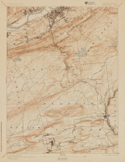 PA-WILKESBARRE: Authoritative US Topos Historic 1894