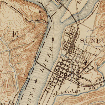 PA-SUNBURY: Authoritative US Topos Historic 1893
