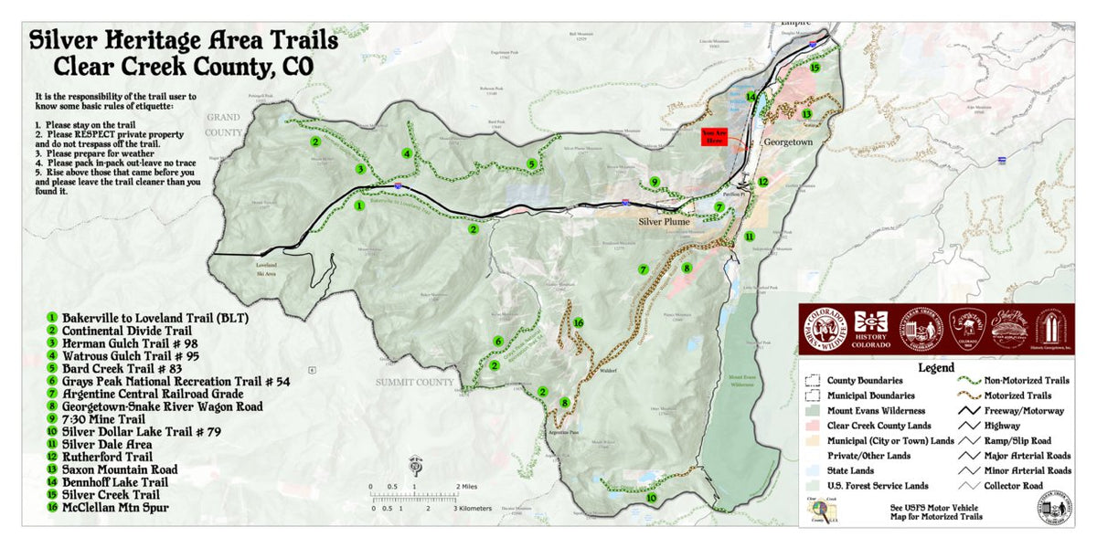 Silver Heritage Area Trails Map by Clear Creek County | Avenza Maps