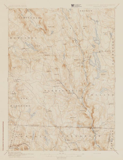CT-MA SANDISFIELD: Authoritative US Topos Historic 1897