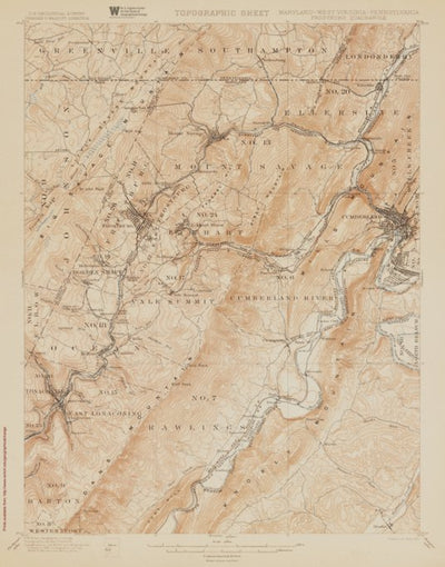 MD-WV-PA-FROSTBURG: Authoritative US Topos Historic 1901
