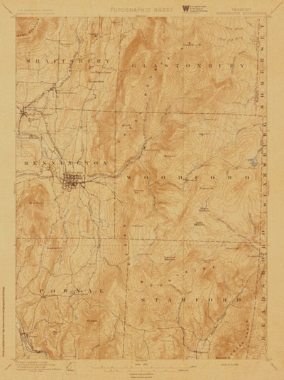 VT-BENNINGTON: Authoritative US Topos Historic 1898
