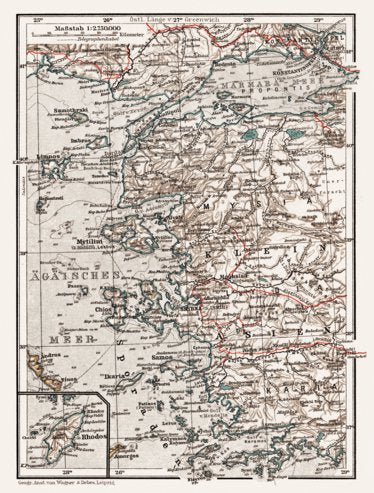 Lesser Asia (Asia Minor or Anatolia) map, 1905