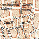 Barcelona central part map, 1899