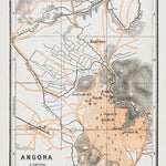 Angora ( انقره, Enguri, Ankara) city map, 1914