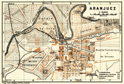 Aranjuez city map, 1929
