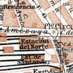 Bilbao city map, 1913