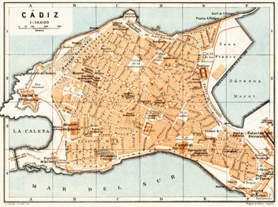 Cádiz city map, 1929