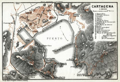 Cartagena city map, 1913