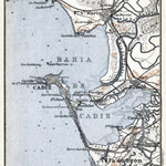 Cádiz and environs map, 1913