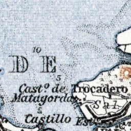 Cádiz and environs map, 1913