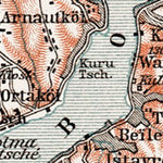 Constantionople (قسطنطينيه, İstanbul) and the Bosphorus map, 1914