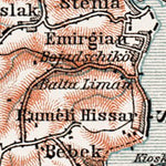 Constantionople (قسطنطينيه, İstanbul) and the Bosphorus map, 1914