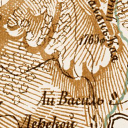 South Crimea: Alupka - Yalta region map, 1904