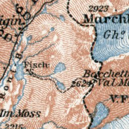 Ticino and the Gries Pass map, 1909