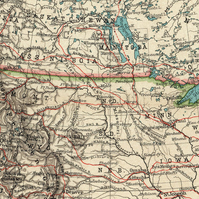 North America Map, 1905