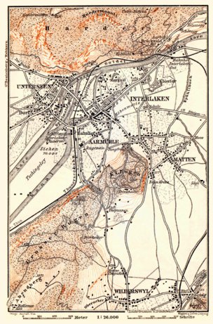 Interlaken and environs map, 1897