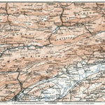 Jura department map, northeastern part, 1909