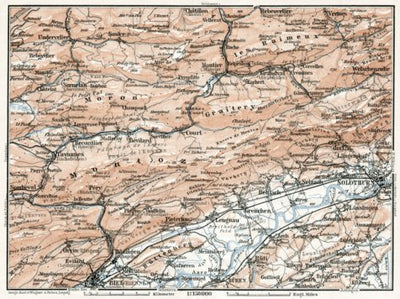Jura department map, northeastern part, 1909