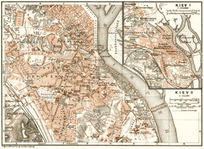 Kiev (Киев, Київ, Kyiv) city map, 1914