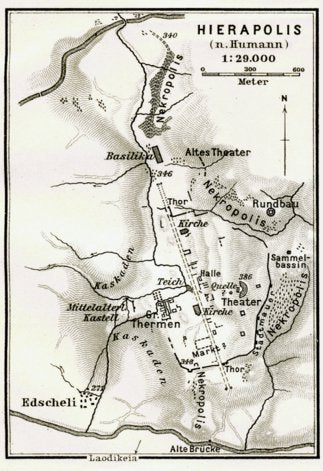 Hierapolis, ancient site map, 1905